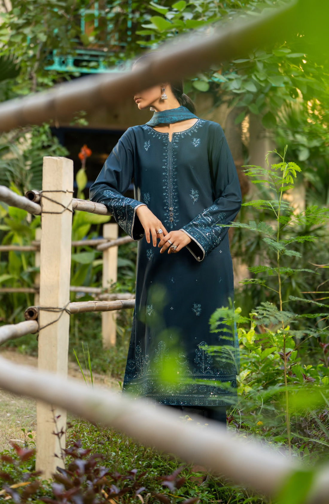 Rua by Casual Lite Embroidered Premium Linen Stitched 3 Piece Suit