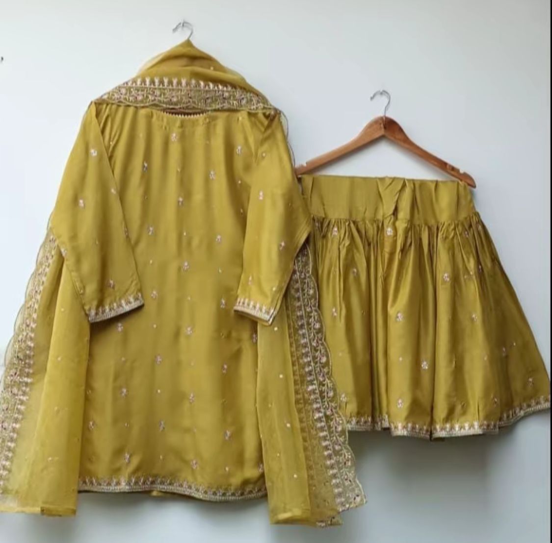 Cotton Silk gharara Stitched suit